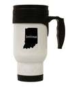 Indiana - United States Shape Stainless Steel 14oz Travel Mug-Travel Mugs-TooLoud-White-Davson Sales