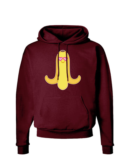 Infatuated Banana - Heart Eyes Dark Hoodie Sweatshirt by TooLoud-Hoodie-TooLoud-Maroon-Small-Davson Sales