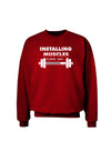 Installing Muscles Adult Dark Sweatshirt-Sweatshirts-TooLoud-Deep-Red-Small-Davson Sales