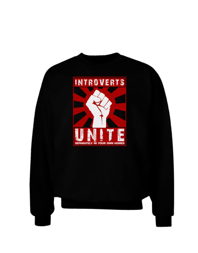 Introverts Unite Funny Adult Dark Sweatshirt by TooLoud-Sweatshirts-TooLoud-Black-Small-Davson Sales