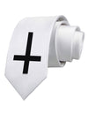 Inverted Cross Printed White Necktie