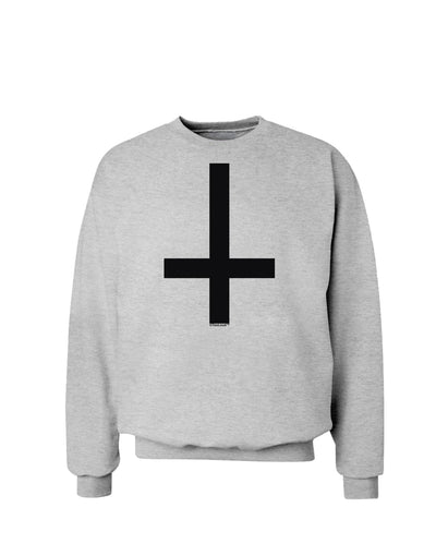 Inverted Cross Sweatshirt-Sweatshirts-TooLoud-AshGray-Small-Davson Sales