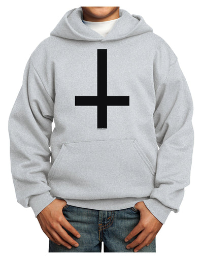 Inverted Cross Youth Hoodie Pullover Sweatshirt-Youth Hoodie-TooLoud-Ash-XS-Davson Sales