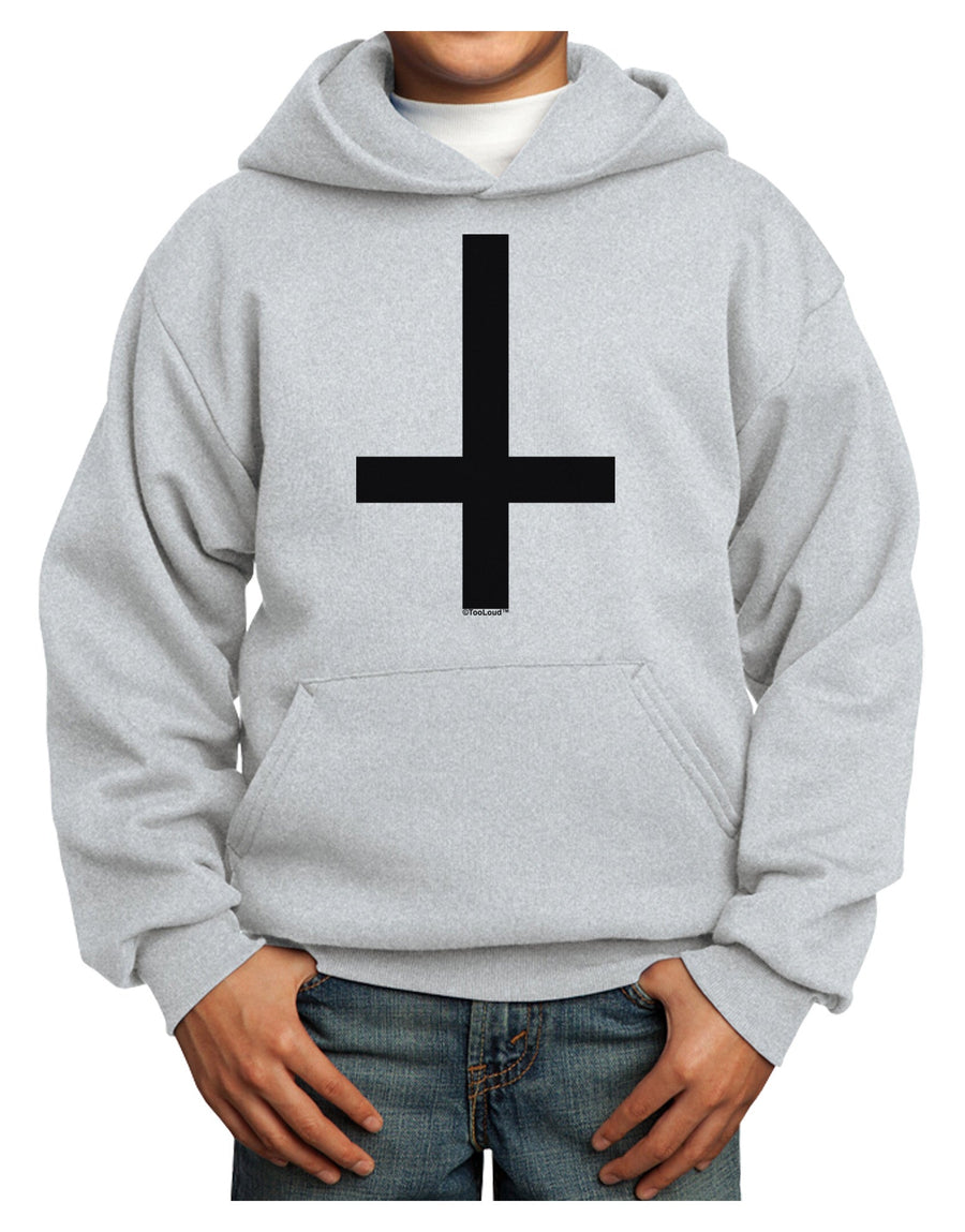 Inverted Cross Youth Hoodie Pullover Sweatshirt-Youth Hoodie-TooLoud-White-XS-Davson Sales