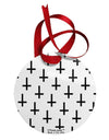 Inverted Crosses Circular Metal Ornament All Over Print-Ornament-TooLoud-White-Davson Sales