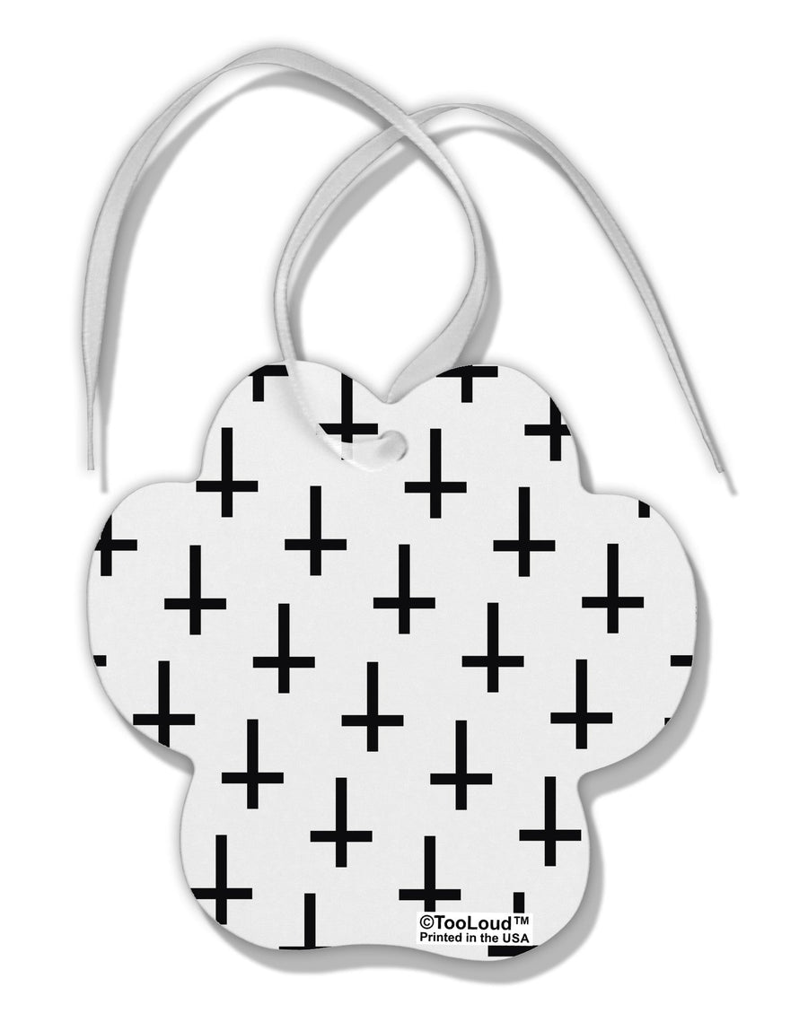 Inverted Crosses Paw Print Shaped Ornament All Over Print-Ornament-TooLoud-White-Davson Sales