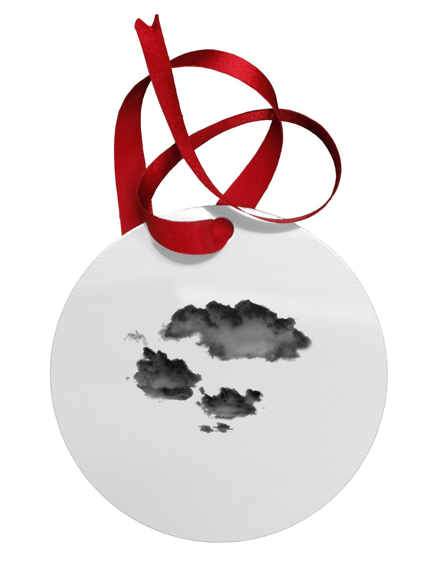 Inverted Puffy Clouds Circular Metal Ornament-Ornament-TooLoud-White-Davson Sales