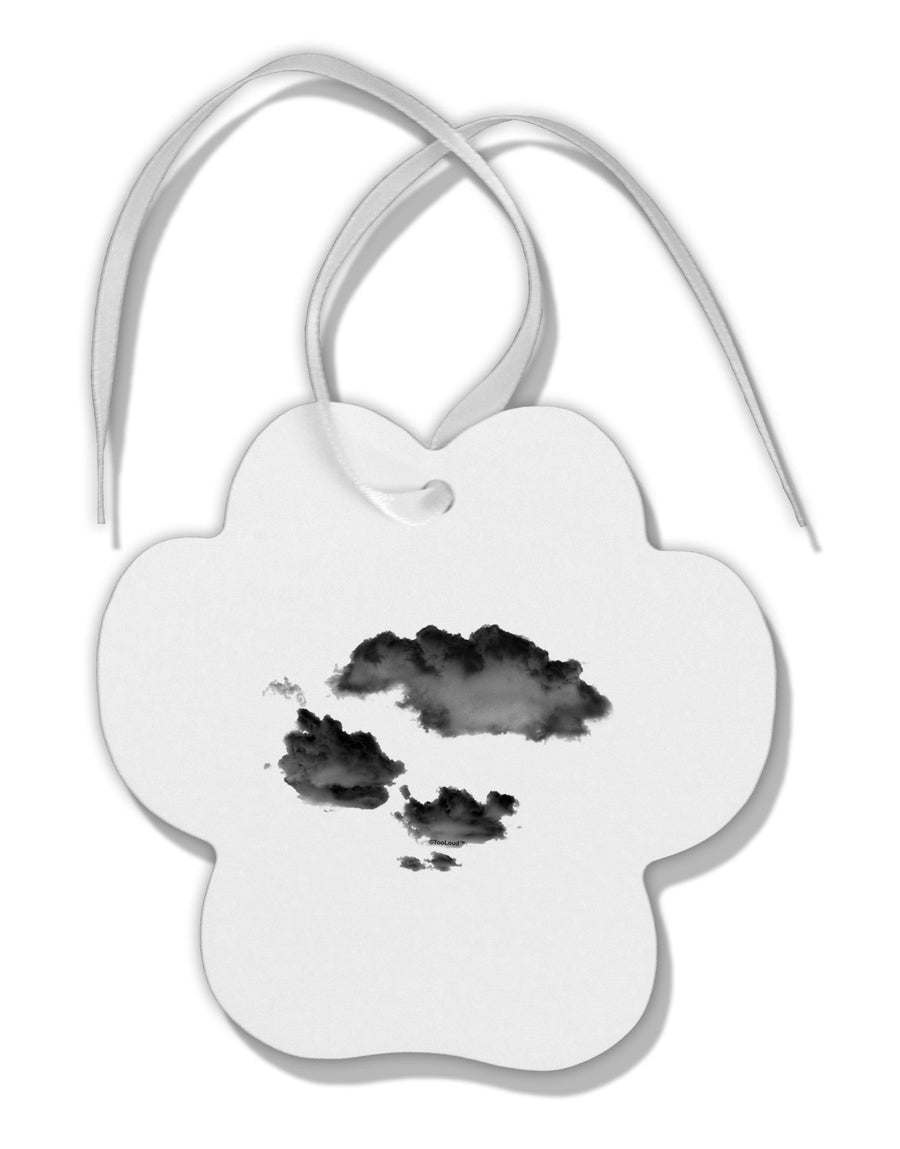 Inverted Puffy Clouds Paw Print Shaped Ornament-Ornament-TooLoud-White-Davson Sales