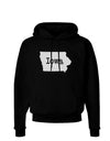 Iowa - United States Shape Dark Hoodie Sweatshirt by TooLoud-Hoodie-TooLoud-Black-Small-Davson Sales