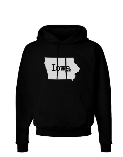 Iowa - United States Shape Dark Hoodie Sweatshirt by TooLoud-Hoodie-TooLoud-Black-Small-Davson Sales