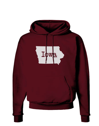 Iowa - United States Shape Dark Hoodie Sweatshirt by TooLoud-Hoodie-TooLoud-Maroon-Small-Davson Sales