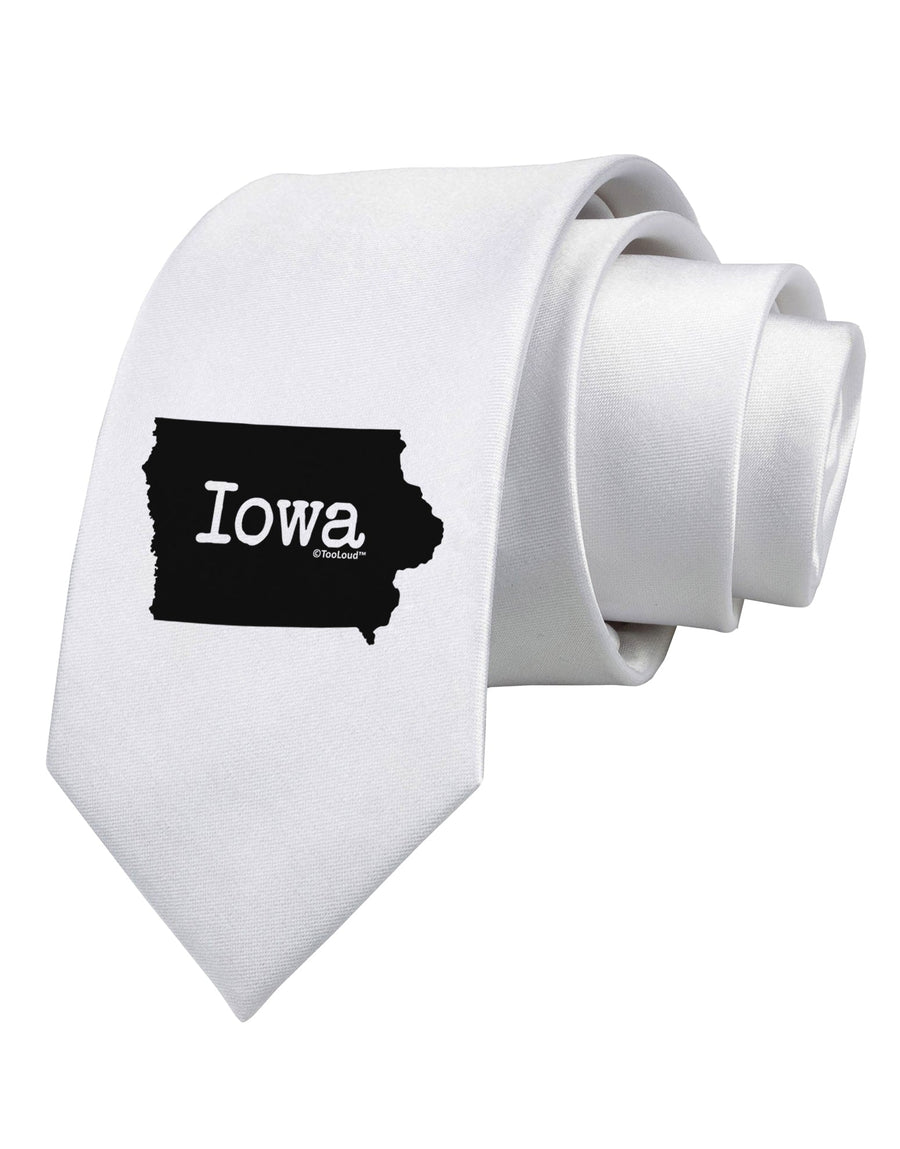 Iowa - United States Shape Printed White Necktie by TooLoud