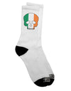 Ireland Skull Flag Adult Crew Socks - Enhance Your Style with a Touch of Irish Pride - TooLoud-Socks-TooLoud-White-Ladies-4-6-Davson Sales