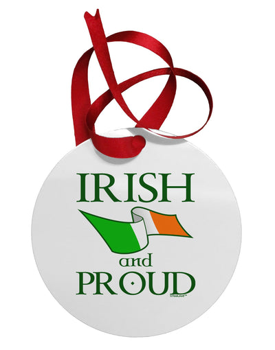 Irish and Proud Circular Metal Ornament-Ornament-TooLoud-White-Davson Sales