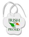 Irish and Proud Paw Print Shaped Ornament-Ornament-TooLoud-White-Davson Sales