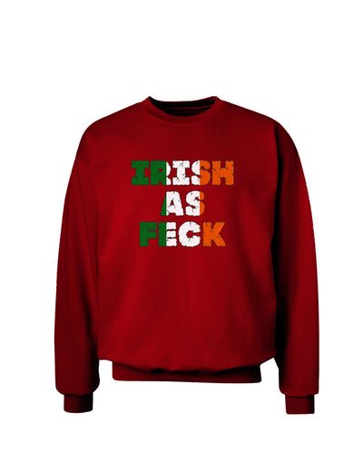 Irish As Feck Funny Adult Dark Sweatshirt by TooLoud-Sweatshirts-TooLoud-Deep-Red-Small-Davson Sales