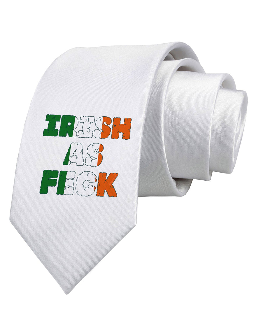 Irish As Feck Funny Printed White Necktie by TooLoud