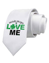 Irish Boys Love Me Printed White Necktie