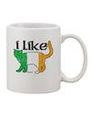 Irish Cat Silhouette Printed 11 oz Coffee Mug - Expertly Crafted for Drinkware Enthusiasts-11 OZ Coffee Mug-TooLoud-White-Davson Sales