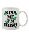 Irish Charm Embodied - Exquisite Green Kisses Printed 11 oz Coffee Mug by TooLoud-11 OZ Coffee Mug-TooLoud-White-Davson Sales