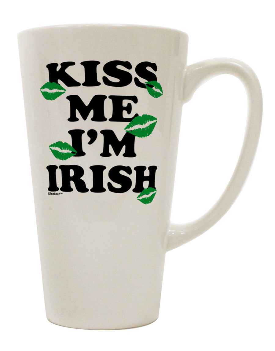 Irish Charm Embodied - Vibrant Green 16 Ounce Conical Latte Coffee Mug by TooLoud-Conical Latte Mug-TooLoud-White-Davson Sales