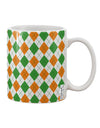 Irish Colors Argyle Pattern 11 oz Coffee Mug - Expertly Crafted Drinkware-11 OZ Coffee Mug-TooLoud-White-Davson Sales