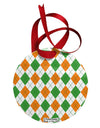 Irish Colors Argyle Pattern Circular Metal Ornament All Over Print-Ornament-TooLoud-White-Davson Sales