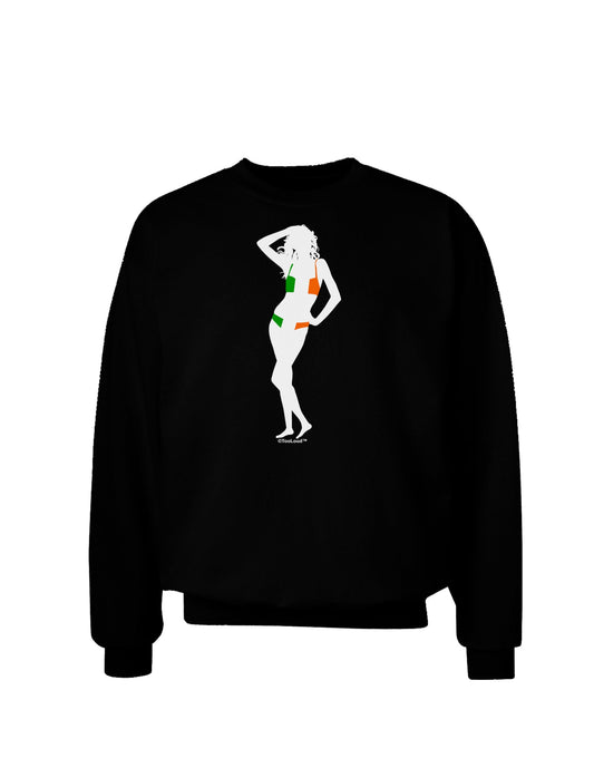 Irish Flag Bikini Shadow Adult Dark Sweatshirt by TooLoud-Sweatshirts-TooLoud-Black-Small-Davson Sales