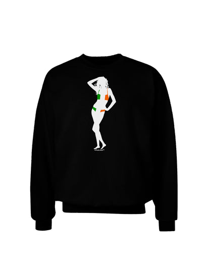 Irish Flag Bikini Shadow Adult Dark Sweatshirt by TooLoud-Sweatshirts-TooLoud-Black-Small-Davson Sales