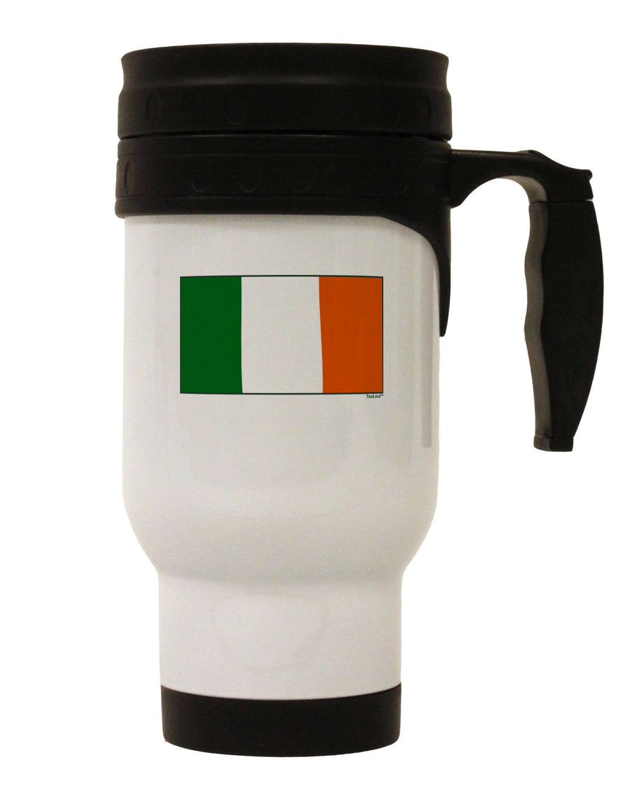 Irish Flag - Flag of Ireland Stainless Steel 14oz Travel Mug-Travel Mugs-TooLoud-White-Davson Sales