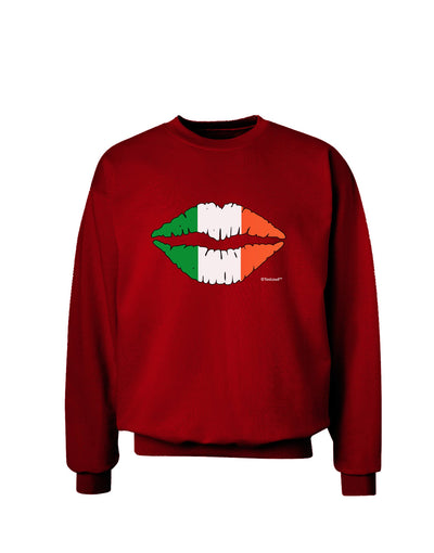 Irish Flag Kiss Adult Dark Sweatshirt by TooLoud-Sweatshirts-TooLoud-Deep-Red-Small-Davson Sales