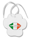 Irish Flag Kiss Paw Print Shaped Ornament by TooLoud-Ornament-TooLoud-White-Davson Sales