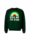 Irish Flag Rainbow - Kiss Me I'm Irish Adult Dark Sweatshirt by TooLoud-Sweatshirts-TooLoud-Deep-Forest-Green-Small-Davson Sales