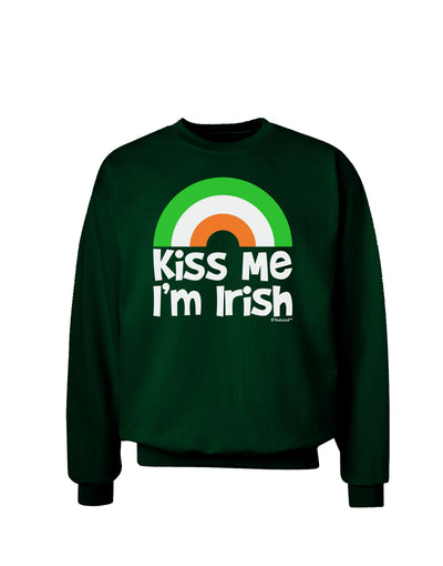 Irish Flag Rainbow - Kiss Me I'm Irish Adult Dark Sweatshirt by TooLoud-Sweatshirts-TooLoud-Deep-Forest-Green-Small-Davson Sales