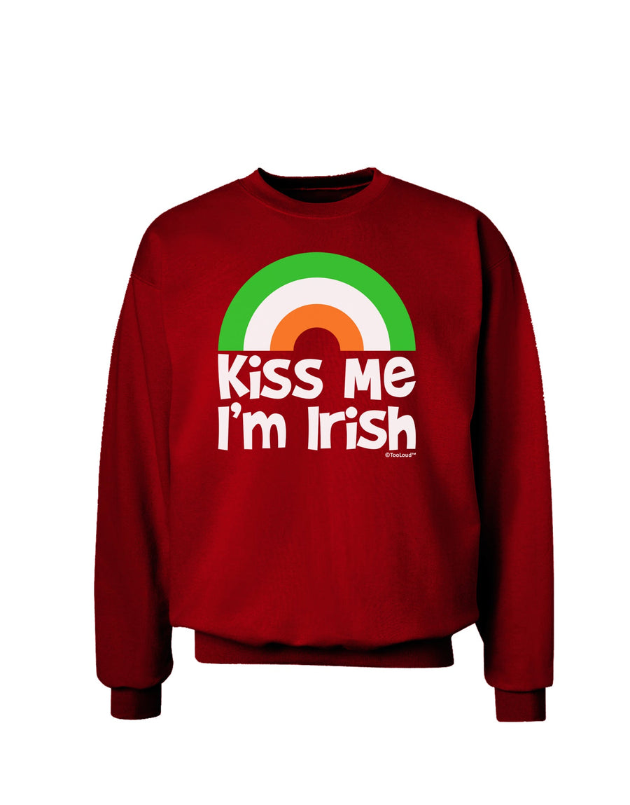 Irish Flag Rainbow - Kiss Me I'm Irish Adult Dark Sweatshirt by TooLoud-Sweatshirts-TooLoud-Black-Small-Davson Sales