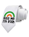 Irish Flag Rainbow - Kiss Me I'm Irish Printed White Necktie by TooLoud