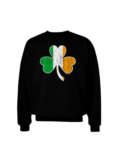 Irish Flag - Shamrock Distressed Adult Dark Sweatshirt by TooLoud-Sweatshirts-TooLoud-Black-Small-Davson Sales