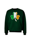 Irish Flag - Shamrock Distressed Adult Dark Sweatshirt by TooLoud-Sweatshirts-TooLoud-Deep-Forest-Green-Small-Davson Sales