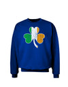 Irish Flag - Shamrock Distressed Adult Dark Sweatshirt by TooLoud-Sweatshirts-TooLoud-Deep-Royal-Blue-Small-Davson Sales