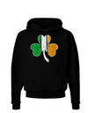 Irish Flag - Shamrock Distressed Dark Hoodie Sweatshirt by TooLoud-Hoodie-TooLoud-Black-Small-Davson Sales