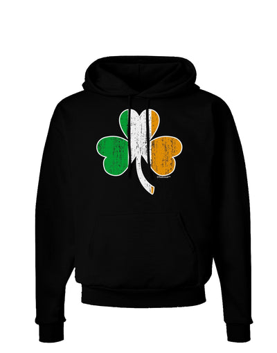 Irish Flag - Shamrock Distressed Dark Hoodie Sweatshirt by TooLoud-Hoodie-TooLoud-Black-Small-Davson Sales