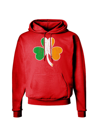 Irish Flag - Shamrock Distressed Dark Hoodie Sweatshirt by TooLoud-Hoodie-TooLoud-Red-Small-Davson Sales