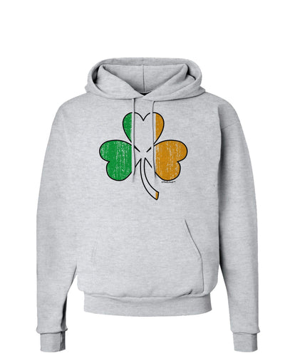 Irish Flag - Shamrock Distressed Hoodie Sweatshirt by TooLoud-Hoodie-TooLoud-AshGray-Small-Davson Sales