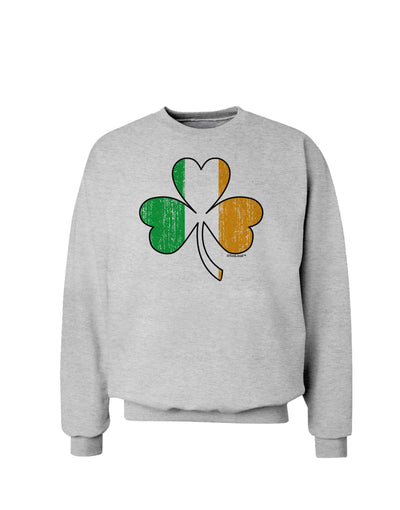 Irish Flag - Shamrock Distressed Sweatshirt by TooLoud-Sweatshirts-TooLoud-AshGray-Small-Davson Sales