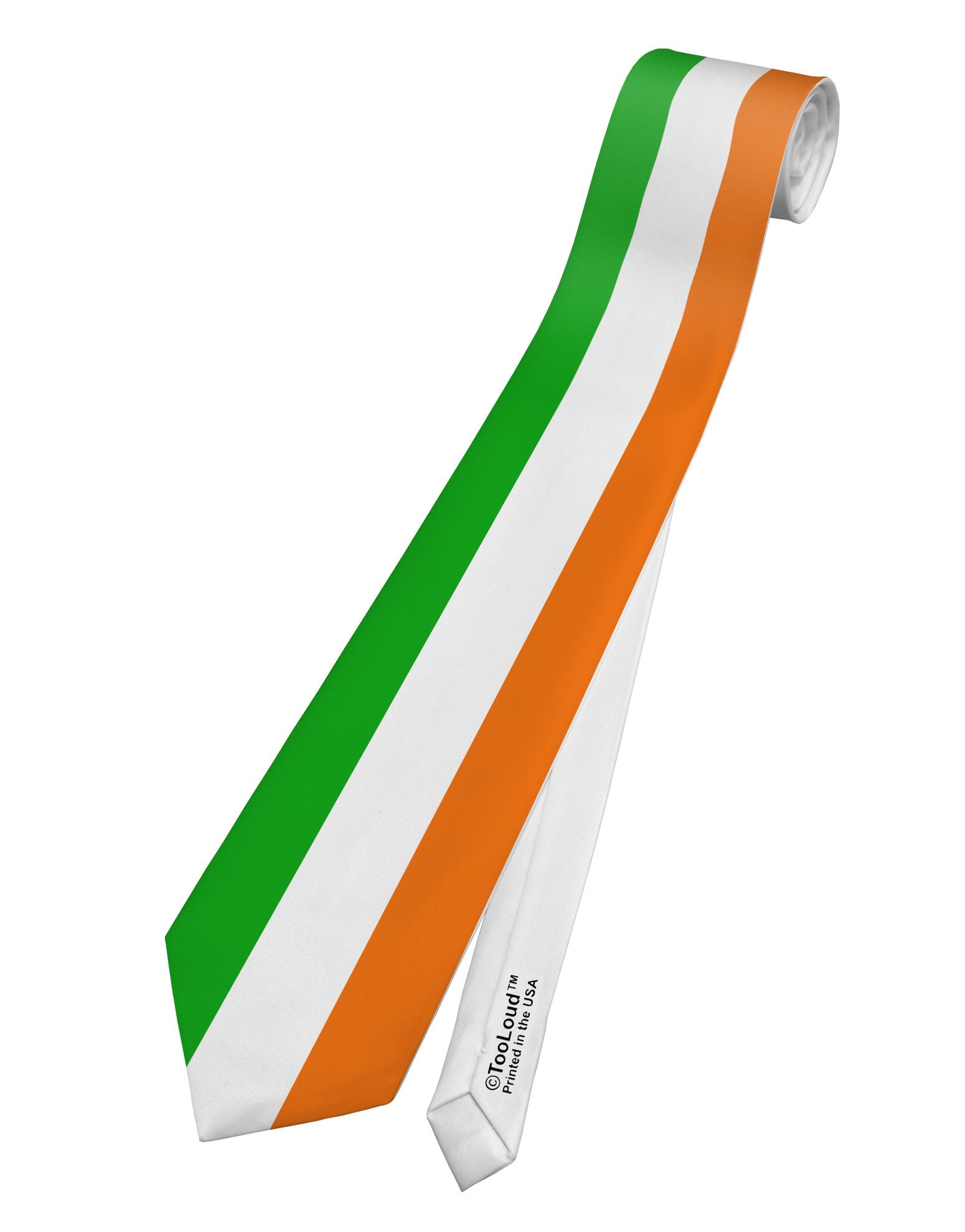 Irish Flag Tie - Flag of Ireland Printed White Necktie All Over Print