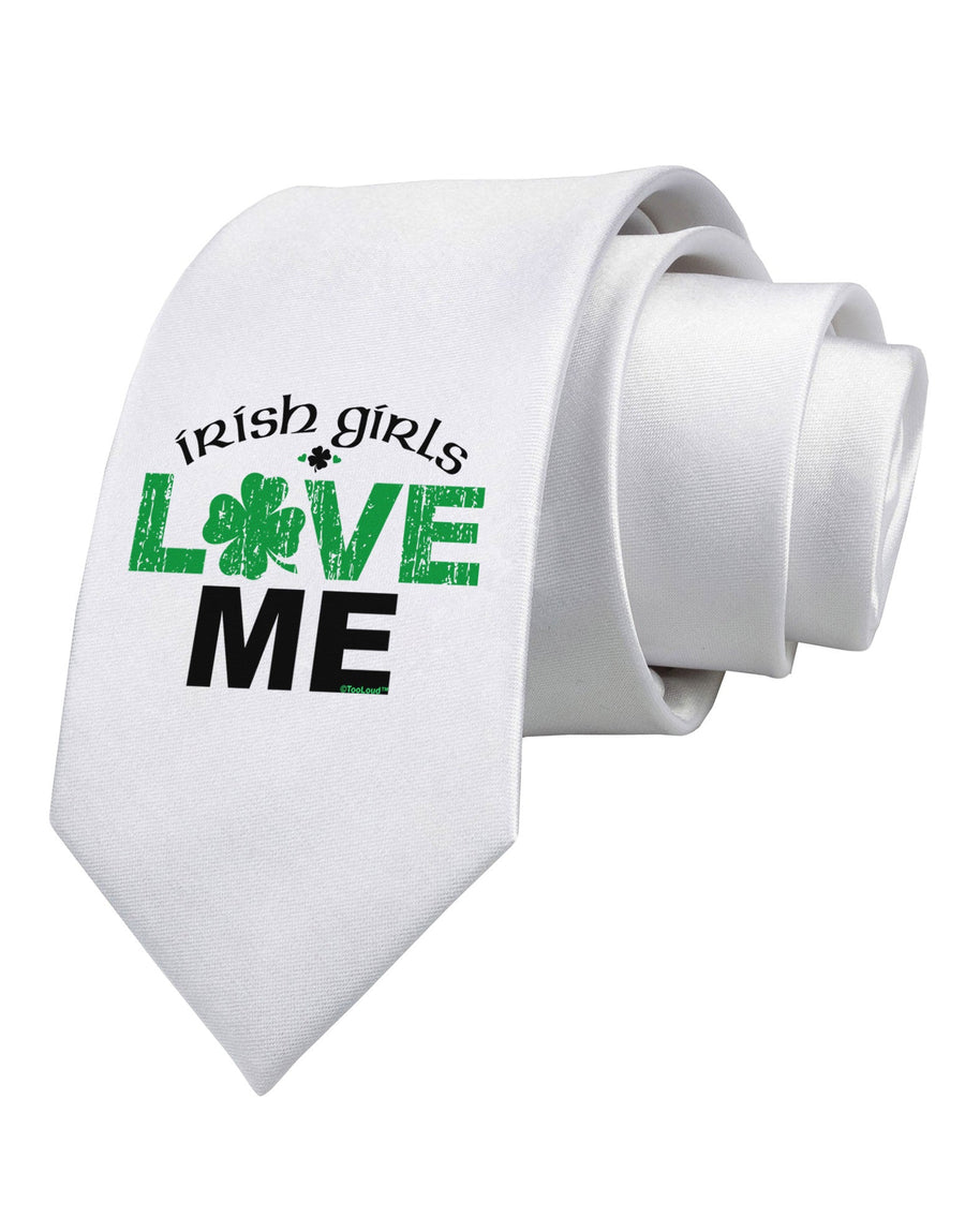 Irish Girls Love Me Printed White Necktie