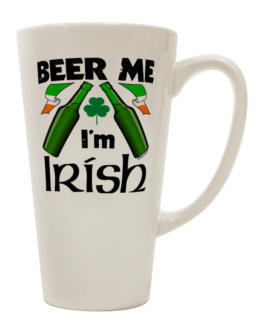 Irish-inspired 16 Ounce Conical Latte Coffee Mug - Perfect for Beer Enthusiasts-Conical Latte Mug-TooLoud-White-Davson Sales