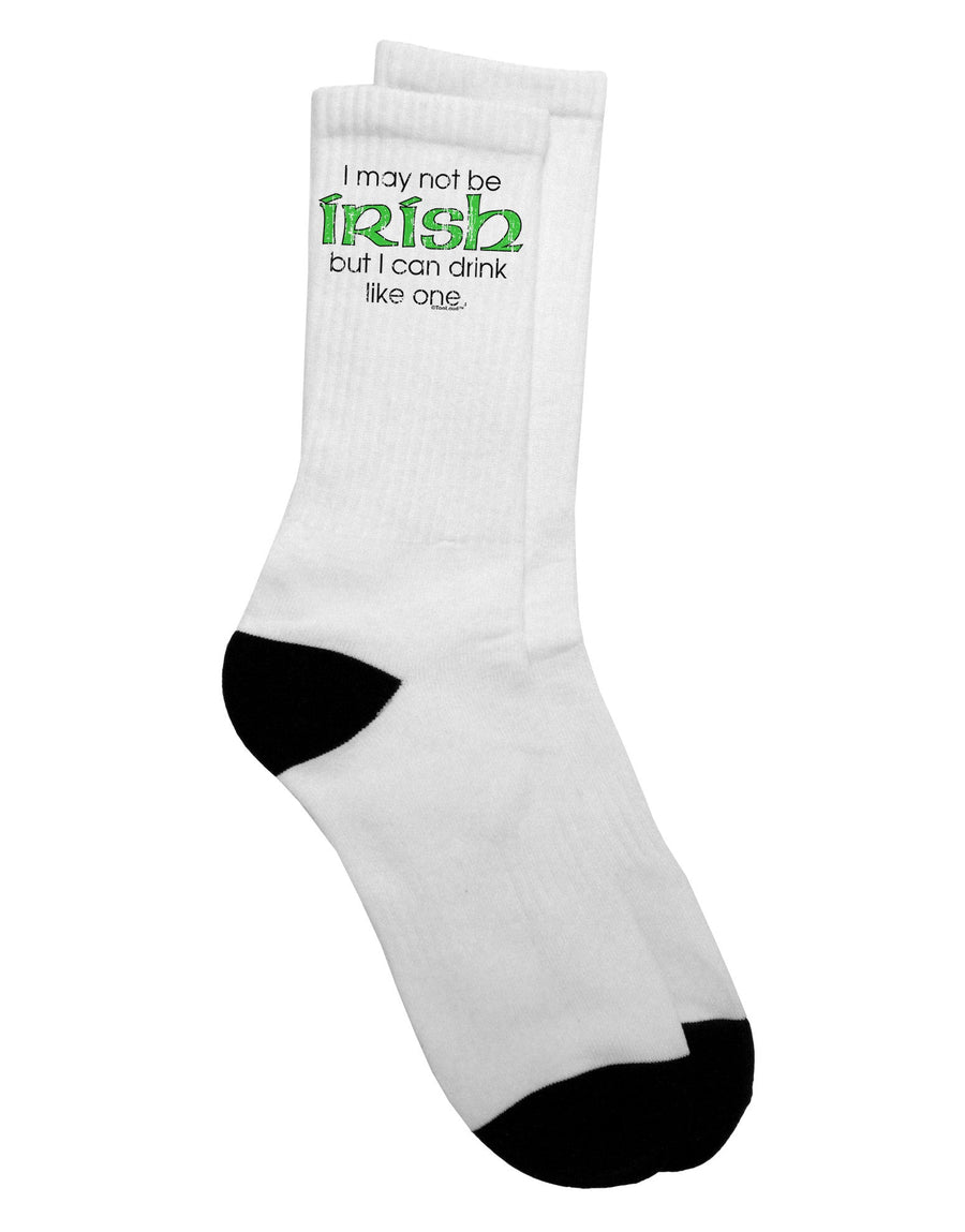 Irish-Inspired Distressed Text Adult Crew Socks - Exclusively by TooLoud-Socks-TooLoud-White-Ladies-4-6-Davson Sales