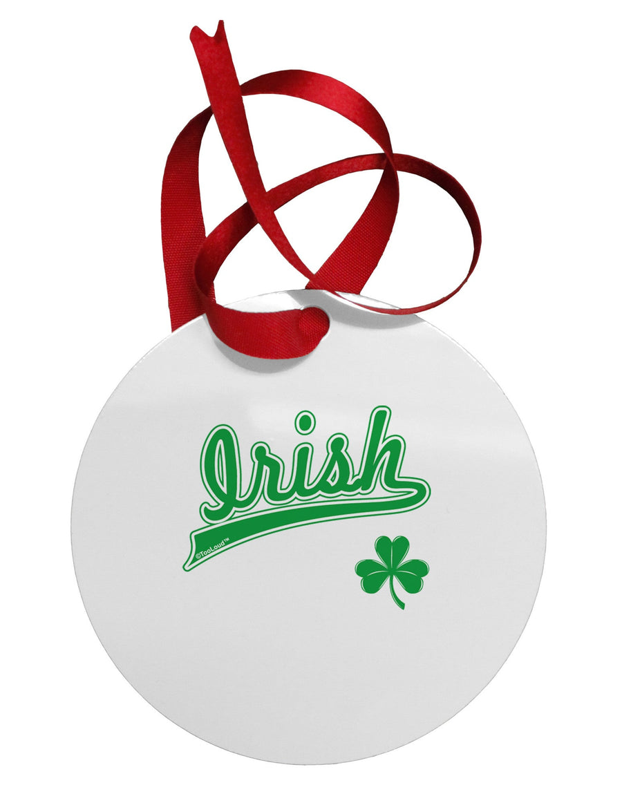 Irish Jersey Circular Metal Ornament-Ornament-TooLoud-White-Davson Sales