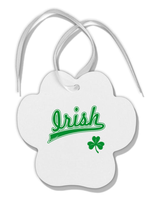 Irish Jersey Paw Print Shaped Ornament-Ornament-TooLoud-White-Davson Sales